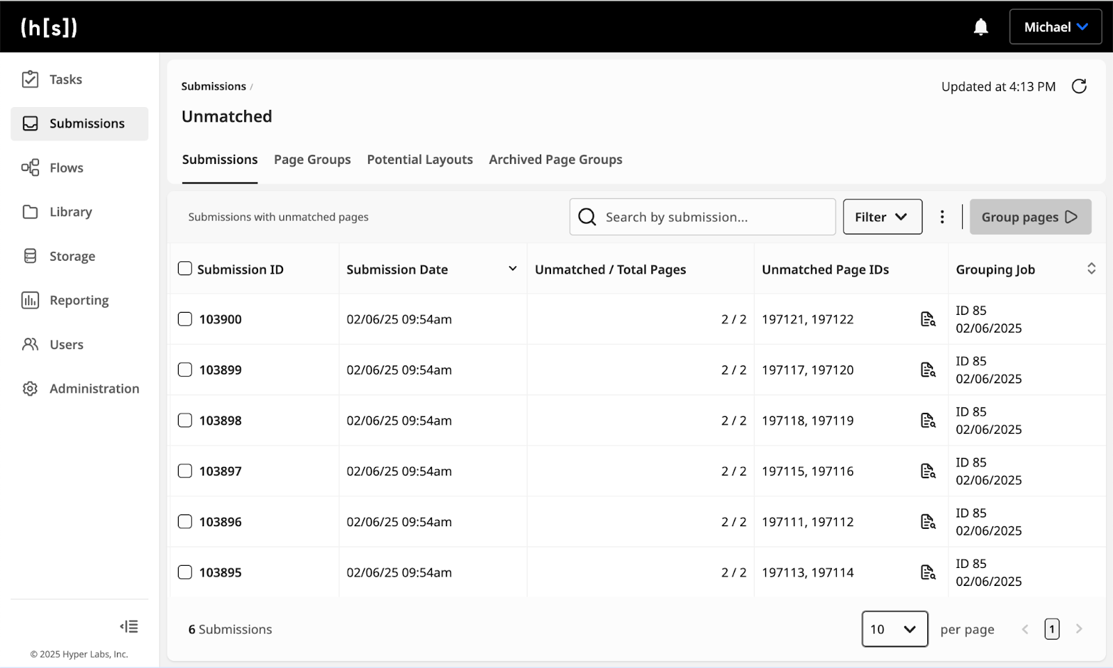 Hyperscience platform screenshot