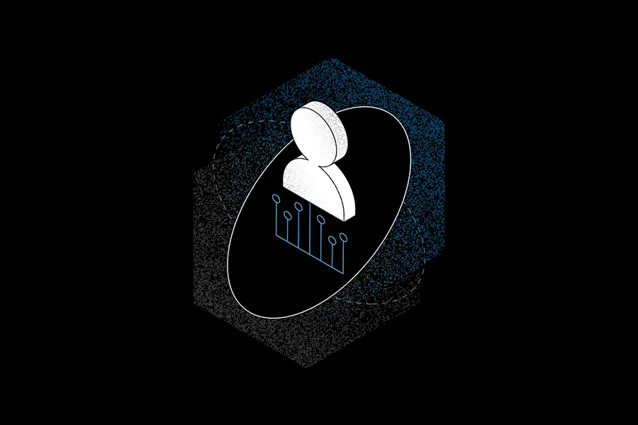 Human in an abstract shape