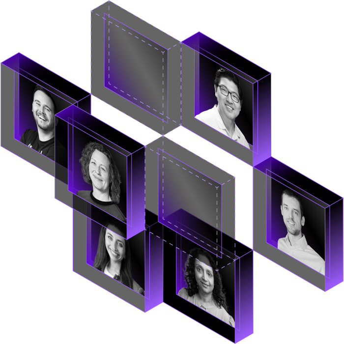 Hyperscience employees in glass frames